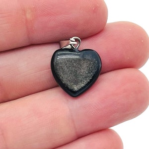 Obsidian Heart Pendant - Crystals Pendant Healing - Mini Crystal Pendant - Gifts - NC1123