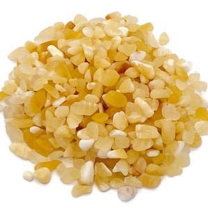 Yellow Calcite Chips – Gemstone Chips – Crystal Semi Tumbled Chips - Bulk Crystal - 5-7mm - CP1197