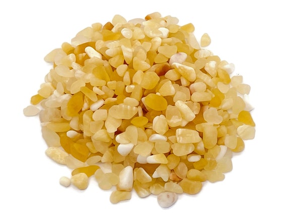 Yellow Calcite Chips – Gemstone Chips – Crystal Semi Tumbled Chips - Bulk Crystal - 5-7mm - CP1197