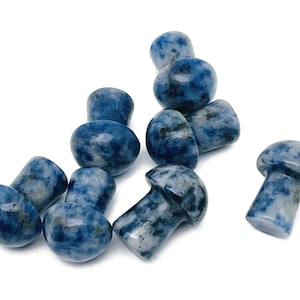 Blue Spot Jasper Mushroom Gemstone – Crystal Carving – Crystal Mushroom – Natural Stone Mushroom Carving – 2cm – MU1032