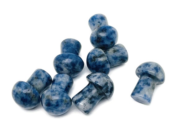 Blue Spot Jasper Mushroom Gemstone – Crystal Carving – Crystal Mushroom – Natural Stone Mushroom Carving – 2cm – MU1032
