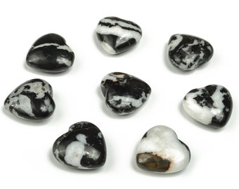Zebra Calcite Heart Gemstone – Heart Crystal - Healing Stones – Carving Heart - Natural stones - 2.5cm - HE1131