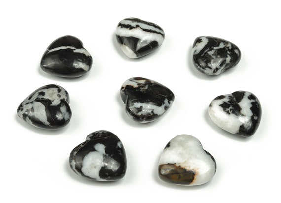Zebra Calcite Heart Gemstone – Heart Crystal - Healing Stones – Carving Heart - Natural stones - 2.5cm - HE1131