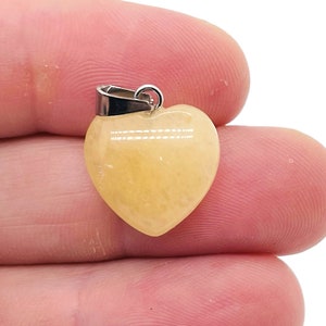 Yellow Jade Heart Pendant - Crystals Pendant Healing - Mini Crystal Pendant - Gifts - NC1134