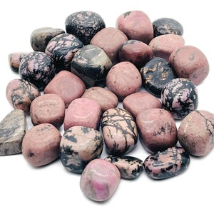 Rhodonite Tumbled Stone - Natural Rhodonite Palm Stone - Healing Gemstone – Heart Chakra Stone – Gemstones – TU1229