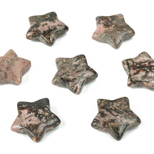 Rhodonite Star Gemstone – Natural Rhodonite Star Stone – Healing crystal – Heart Chakra Stone – Star Rhodonite Gemstone – 3cm – ST1038
