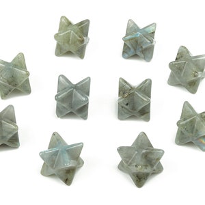 Labradorite Merkaba  - Carved Labradorite Gemstone - Crystal Merkaba Star - Energy Healing - Chakra Stone – 1.3Cm – ME1014