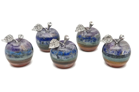 Seven Chakra Apple Shape Stone– 7 Chakra Apple Crystal Stone – Crystals – Chakra Healing Crystal - Gifts - CA1052