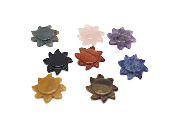 Gemstone Sun Carved - Crystal Sun - Mini Crystal Gifts - Making Jewelry - Wholesale - GNMIX