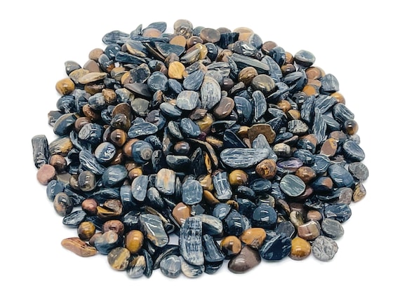 Blue Tigers Eye Chips – Gemstone Chips – Crystal Semi Tumbled Chips - Bulk Crystal - 5-7mm  - CP1204