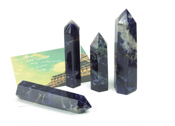 Sodalite Obelisk Tower Stone – Obelisk Tower Point Crystals – Meditation Gemstone - Gifts - TW1009