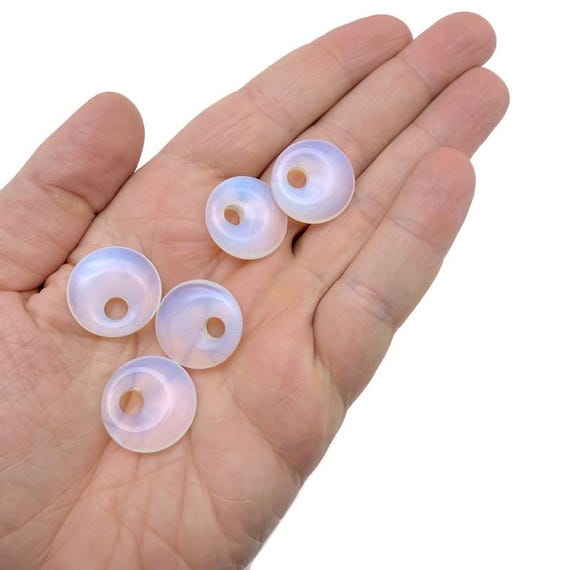 Opalite Crystal Donut Pendant - Pi Stone Necklace Charm - 20mm - DO1084