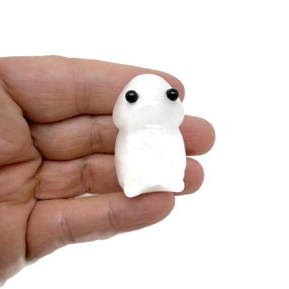 Clear Quartz Frog Monster Crystal Carving – Handcrafted Gemstone Creature Statue - GO1012