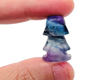 Fluorite Darth Wader Carving – Fluorite Carved Gemstone – Healing Crystal – Best Quality - Home Decor - Gifts - CA1032