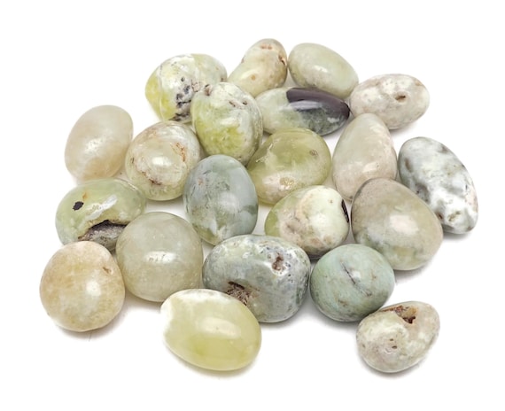 Australian Golden Prehnite Tumbled Stone – Genuine Crystals – Heart Chakra – Bulk lot - TU1328