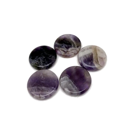 Amethyst Polished Gemstone Pocket Stone - Smooth Meditation Stones - 25mm - FL1102