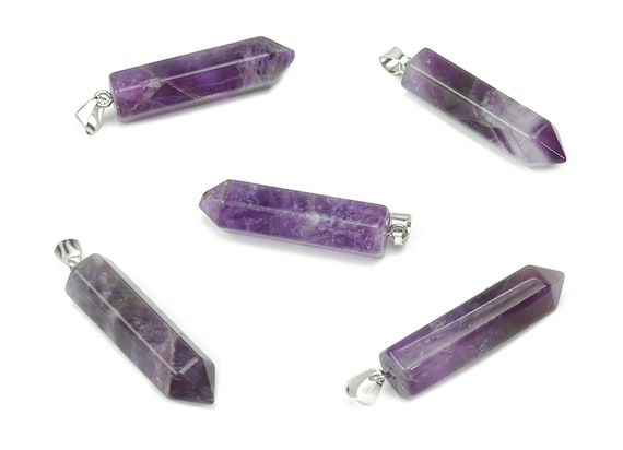 Amethyst Point Pendant - Crystal Pendant – Natural Necklaces - Heling Gemstone - Jewelry Making Supplies - NC1075