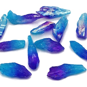 Rainbow Aura Quartz Point – Rough Blue-Purple Aura Quartz – Raw Crystal – Chunk Stones - RA1253