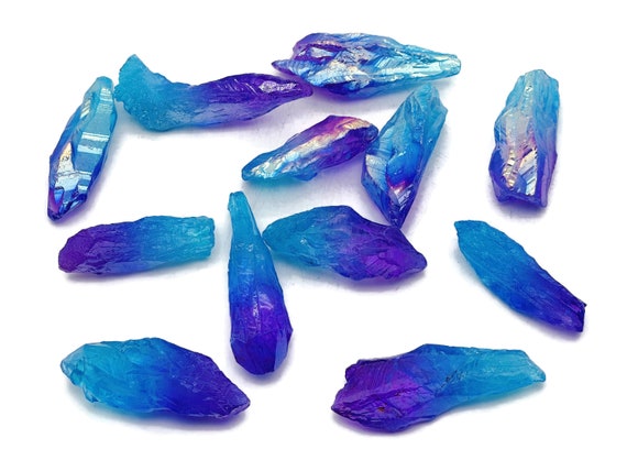Rainbow Aura Quartz Point – Rough Blue-Purple Aura Quartz – Raw Crystal – Chunk Stones - RA1253