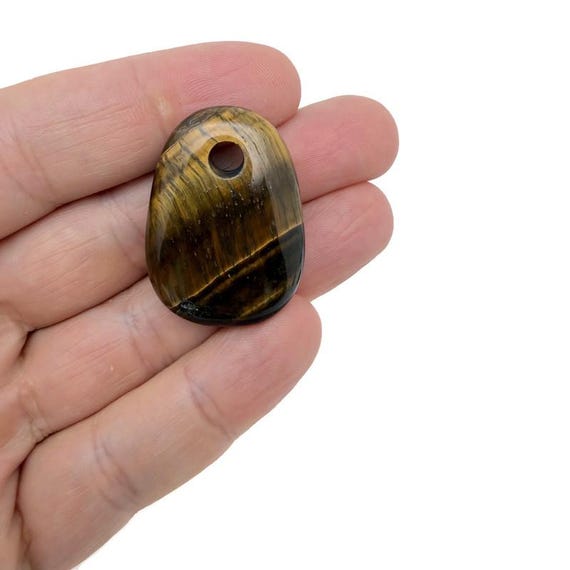 Tiger Eye Oval Crystal Pendant – Natural Stone Jewelry Making Bead - NC1894