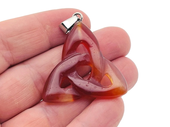 Carnelian Celtic Knot Pendant - Trinity Crystals Pendant - Gemstone - Valentine's Day - NC1269