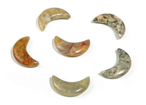 Crazy Lace Agate Gemstone Moon - Crescent Moon – Crystal Moon – Half Moon Stones -  Crazy Lace Agate Gemstone – 3×1.2 Cm – MO1077