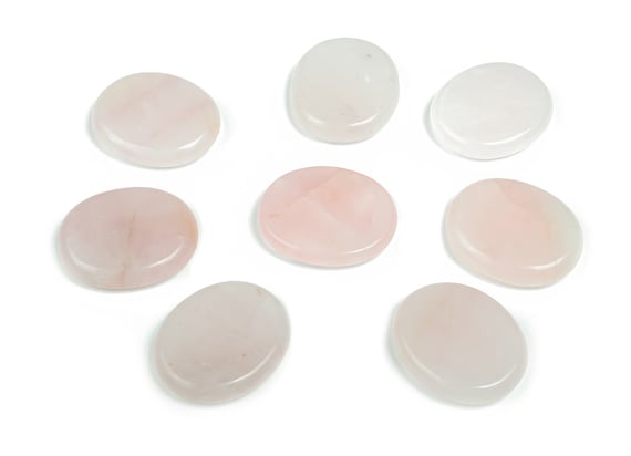 Rose Quartz Flat Disk - Slab Natural Stone – Flat Stone - Worry Stone - Healing Crystals – 30x25x7 - FL1031