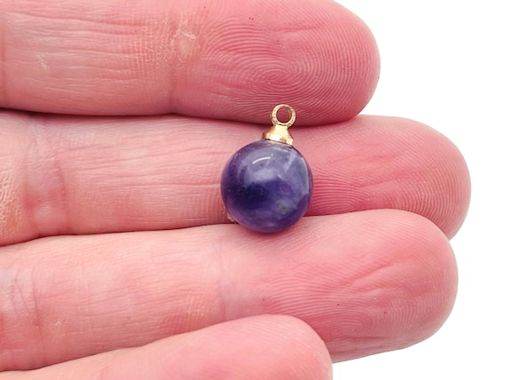 Amethyst Ball Beads - Crystal Beads Earring - Crystal Beads Pendant - Crystal Carving - NC1197