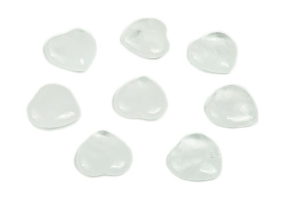 Clear Quartz Heart Gemstone Flat – Heart Crystal - Healing Stones – Carving Heart - Natural stones - 20x20x6 - HE1064
