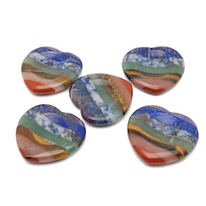 Pietra di preoccupazione del cuore dei sette chakra – Pietra di cristallo di preoccupazione del cuore dei 7 chakra – Cristalli – Cristallo curativo dei chakra – Regali – CA1054