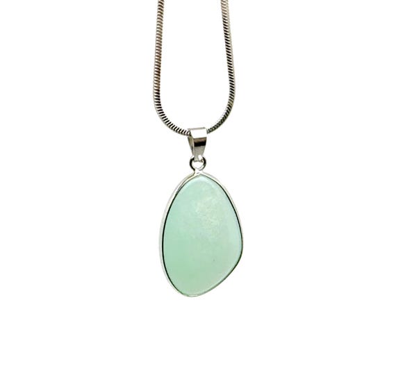 Amazonite Silver Gemstone Pendant - Dainty Crystal Pendant - Birthstone Charm - Jewelry DIY Charms - Gift Charm - NC1881