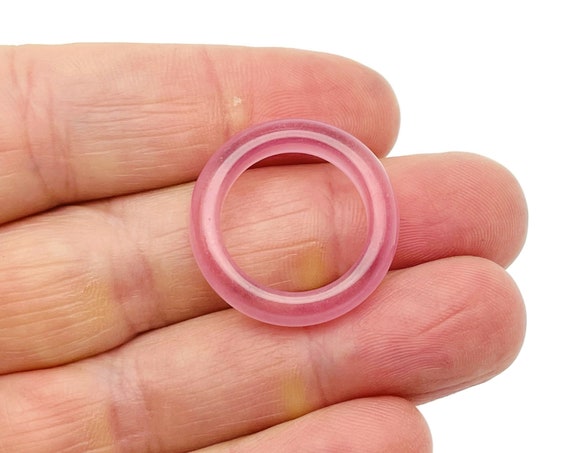 Pink Cats Eye Ring - Crystal Ring – Cats Eye Charms - Jewelry Making Supplies - RI1025