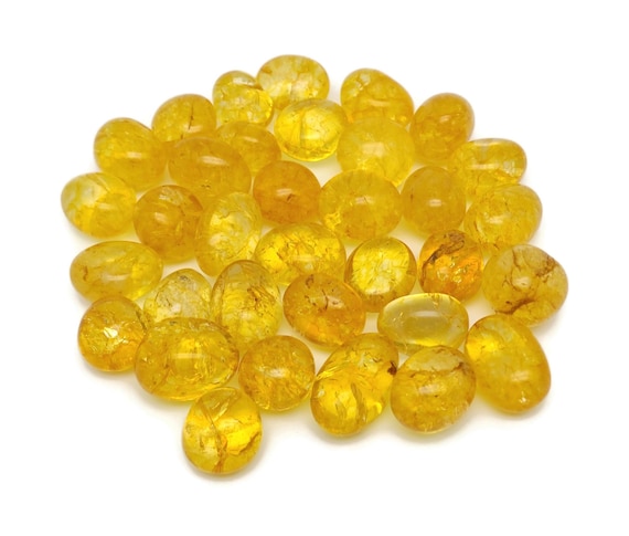 Cracked Citrine Quartz Tumbled Stone A++ – Small Citrine Tumbled Stone – Healing Crystal Stone – Citrine Gemstone - TU1312