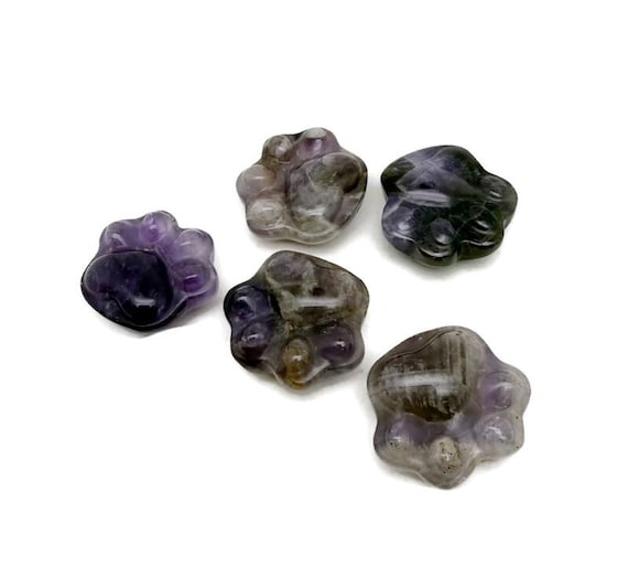 Amethyst Bear Paw Crystal Carving – Handcrafted Gemstone Creature Statue - HA1252