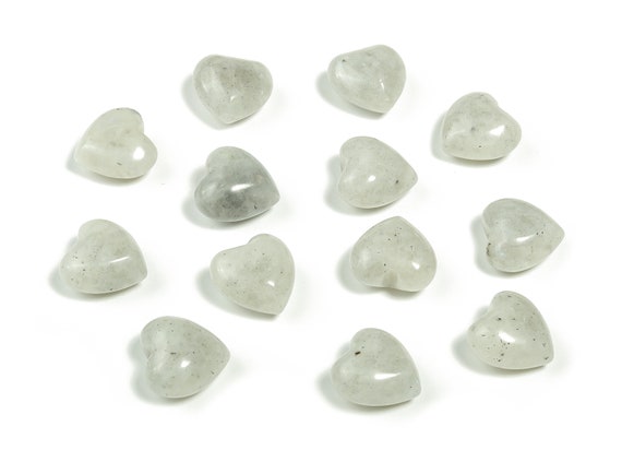Labradorite Heart Gemstone - Labradorite Polished Stone - Puff Hearts – Labradorite Crystal Hearts - 15x15x9mm - HE1017