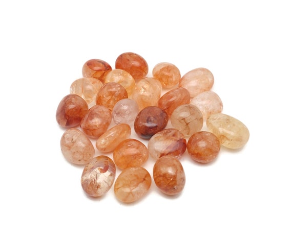 Red Hematoid Quartz Tumbled Stone – Fire Quartz – Healing Crystal – Loose Stone - TU1261