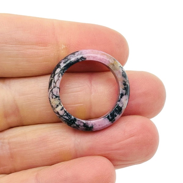 Rhodonite Ring - Crystal Ring – Natural Rhodonite - Jewelry Making Supplies - RI1024