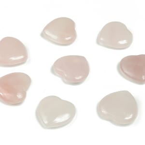 Rose Quartz Heart Gemstone Flat – Heart Crystal - Healing Stones – Carving Heart - Natural stones - 20x20x6 - HE1066