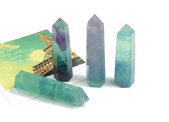 Fluorite Obelisk Tower Stone - Obelisk Tower Rainbow Gemstone – Natural Rainbow point Crystal – TW1052
