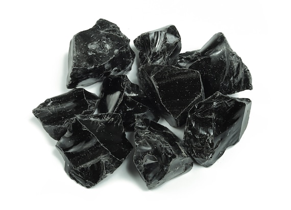Obsidian Raw Stone - Natural Gemstone - Loose Gemstone - Natural Stone - Black Obsidian Gemstone – RA1044