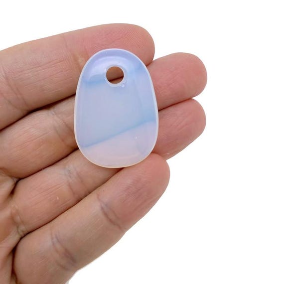 Opalite Oval Crystal Pendant – Natural Stone Jewelry Making Bead - NC1897