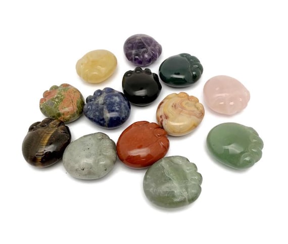 Crystal Cat Paw Figure - Gemstone Decor - Handmade Carved Animal - Energy Stone - ANMIX20