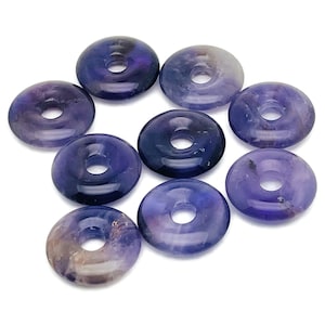 Amethyst Crystal Donut Pendants - Natural Gemstone Donut - Pi Stone - Lucky Safety Pendant Jewelry - Healing Crystals - DO1008