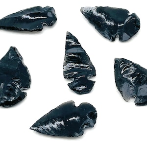 Obsidian Arrowhead - Black Spear Head - Jewelry Supplies - Arrow Decor - CA1049