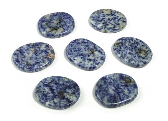 Blue Spot Jasper Flat Disk – Blue Spot Jasper Slab – 100% Natural Blue Jasper - 1.5x1.8 inch FL1020