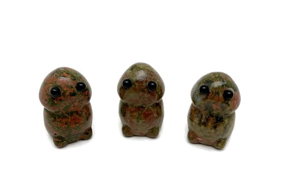 Unakite Frog Monster Crystal Carving – Handcrafted Gemstone Creature Statue - GO1008