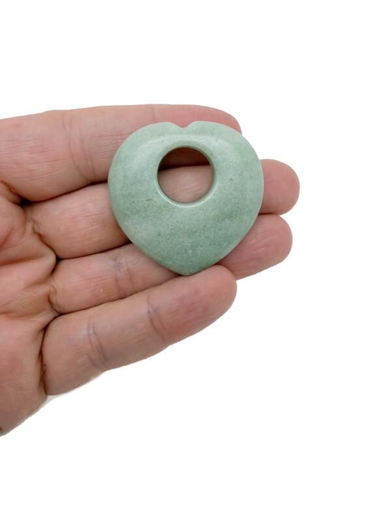 Aventurine Love Crystal Heart Donut Necklace Pendant - Assorted Gemstone Pendant Pieces - HZ1004