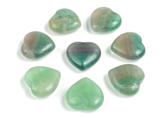 Fluorite Heart Gemstone –  Rainbow Fluorite Gemstone –Natural Gemstone – Loose Heart Fluorite Gemstone – 3cm - HE1174