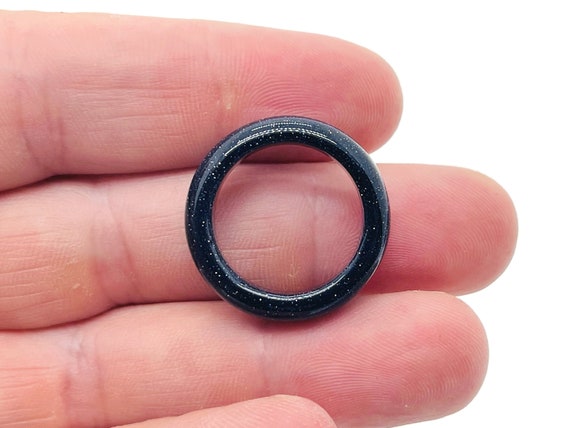 Blue GoldStone Ring - Crystal Ring – Natural Blue GoldStone - Jewelry Making Supplies - RI1009