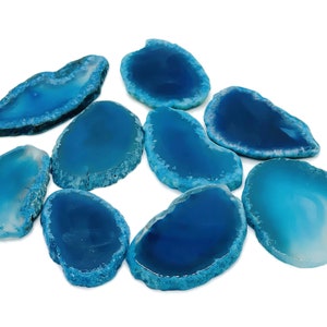 Blue Agate Slice - Blue Agate Geode Crystal - Natural Agate Slice - Jewelry Making - RA1176